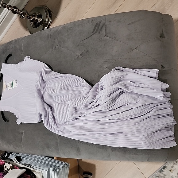 NWT Michael Michael Kors Lavender Mist Size Large Ribbed Dress - Picture 4 of 16